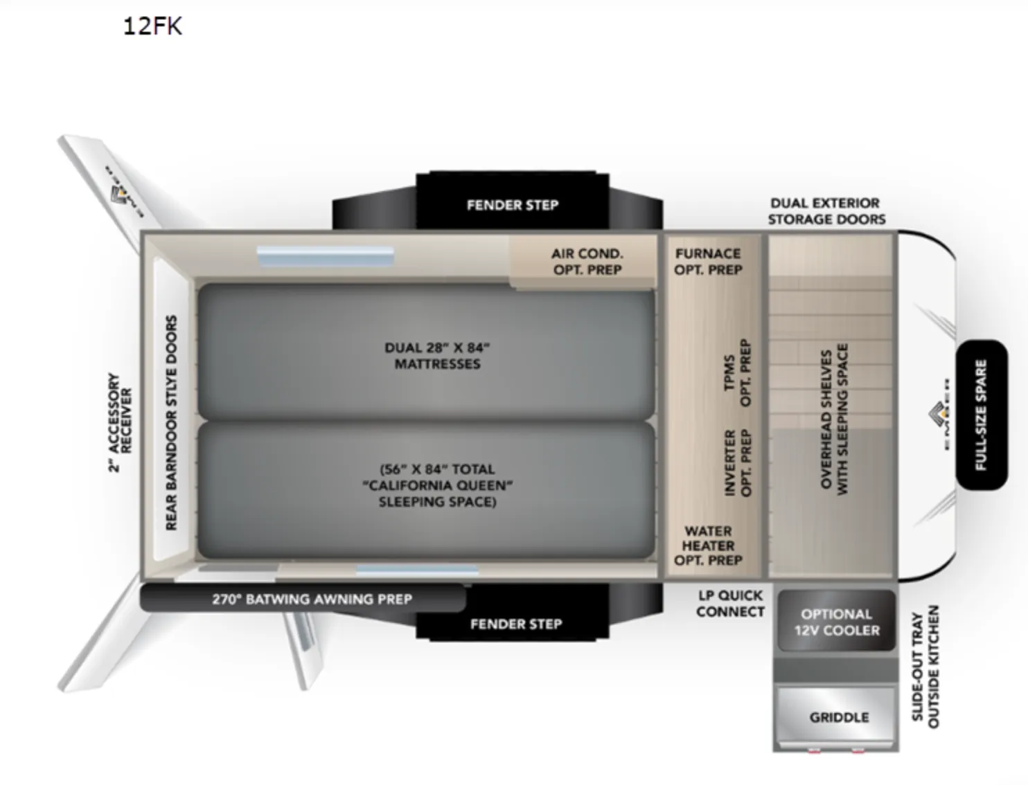 2026 EMBER RV SPARK LE 12FK - Floor plan