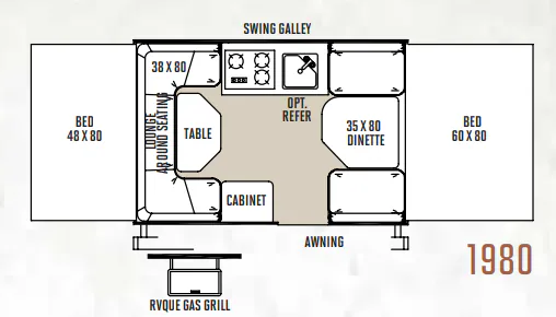 Forest River Rockwood Freedom 1980 floor plan
