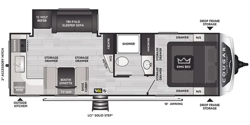 2026 Keystone Cougar Half Ton 25MLE - Floor plan