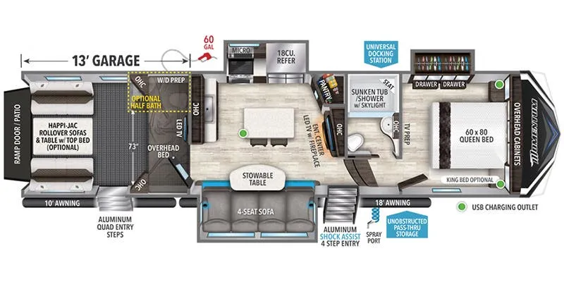 Grand Design Momentum 349M floor plan