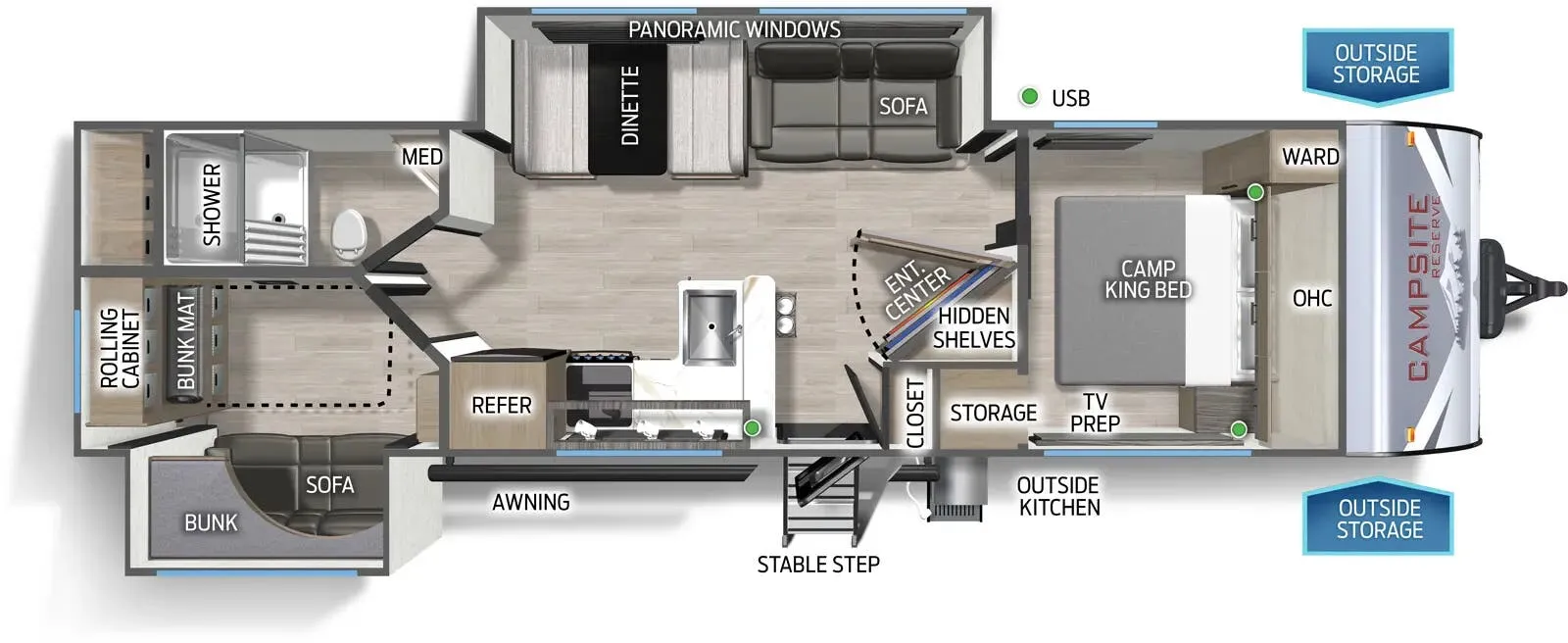 Forest River Campsite Reserve 27MR floor plan
