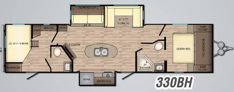 CrossRoads Zinger 330BH floor plan