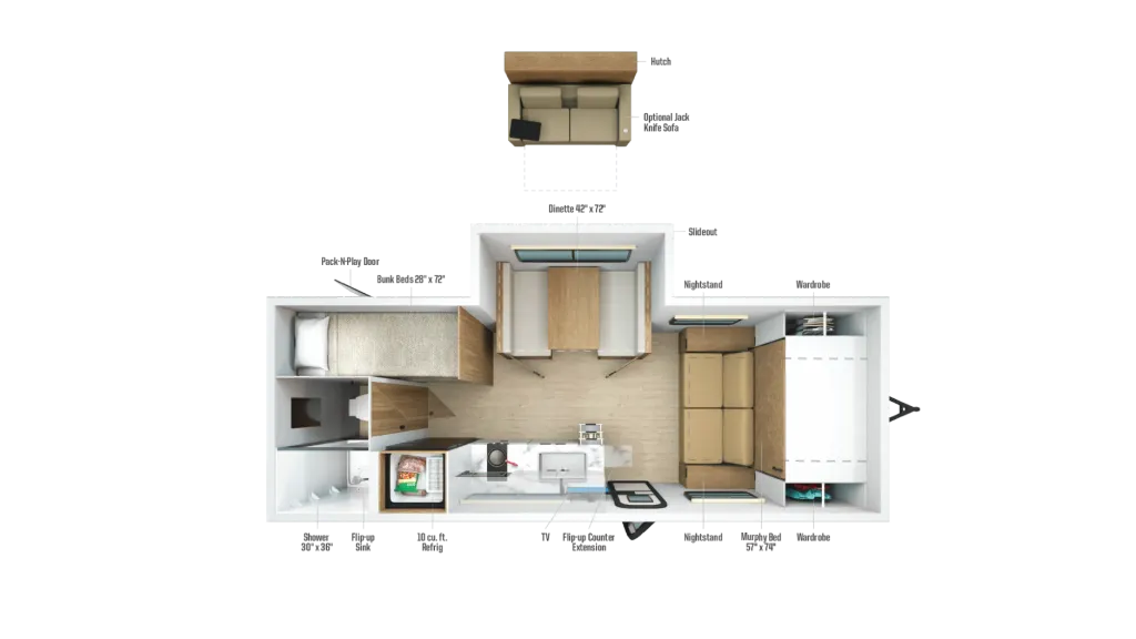 2027 Winnebago Micro Minnie 2200MBH floor plan