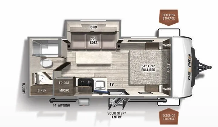 Forest River Rockwood Geo Pro 20FBS floor plan
