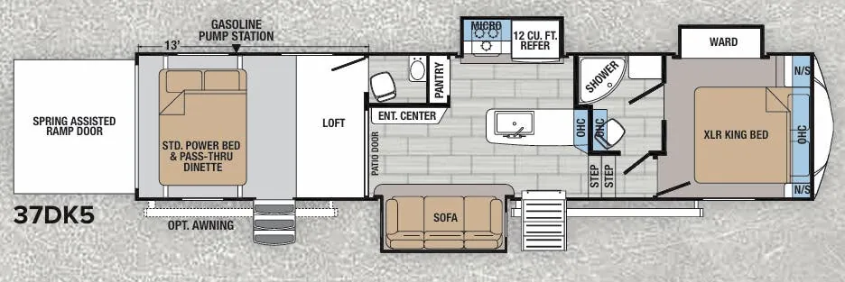 Forest River XLR Nitro 37DK5 floor plan