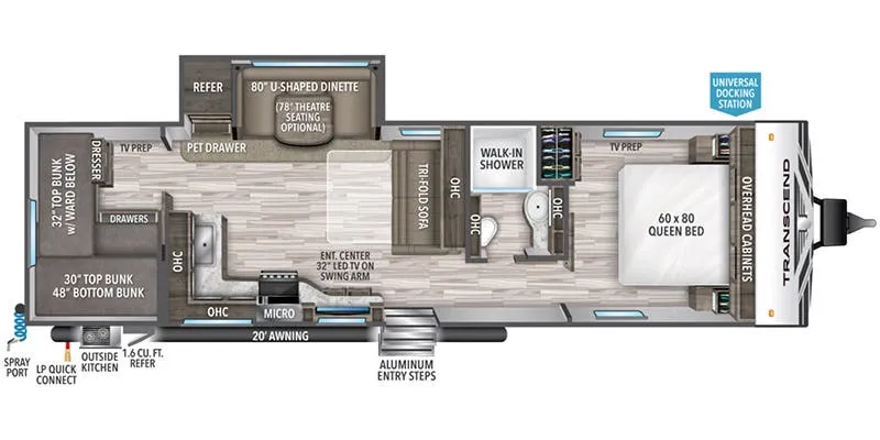 Grand Design Transcend 29TBS floor plan