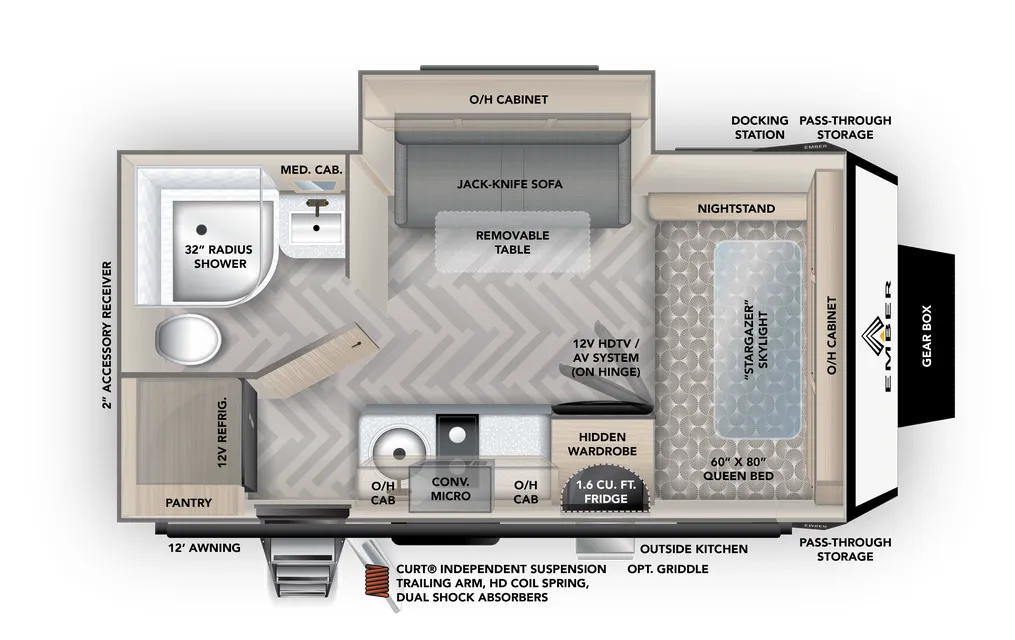 Ember RV Overland 171FB floor plan
