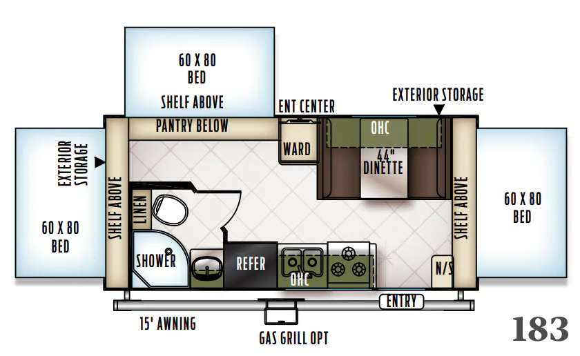 Forest River Flagstaff Shamrock 183 floor plan