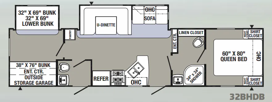 Palomino Puma 32BHDB floor plan