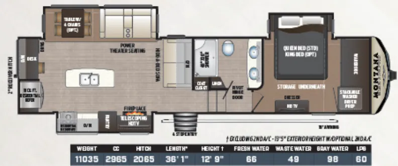 Keystone Montana High Country 321MK floor plan