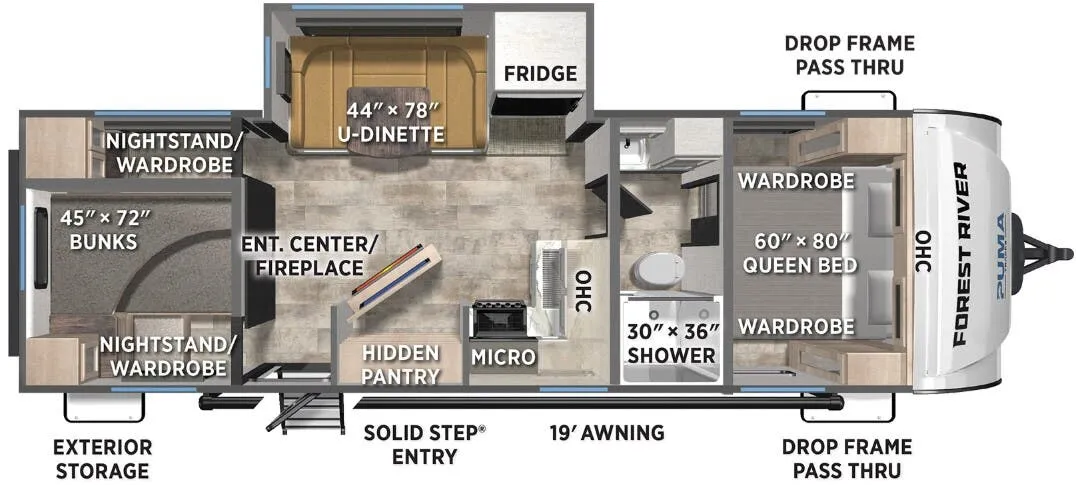 Forest River Puma Tracks 2750BHS floor plan