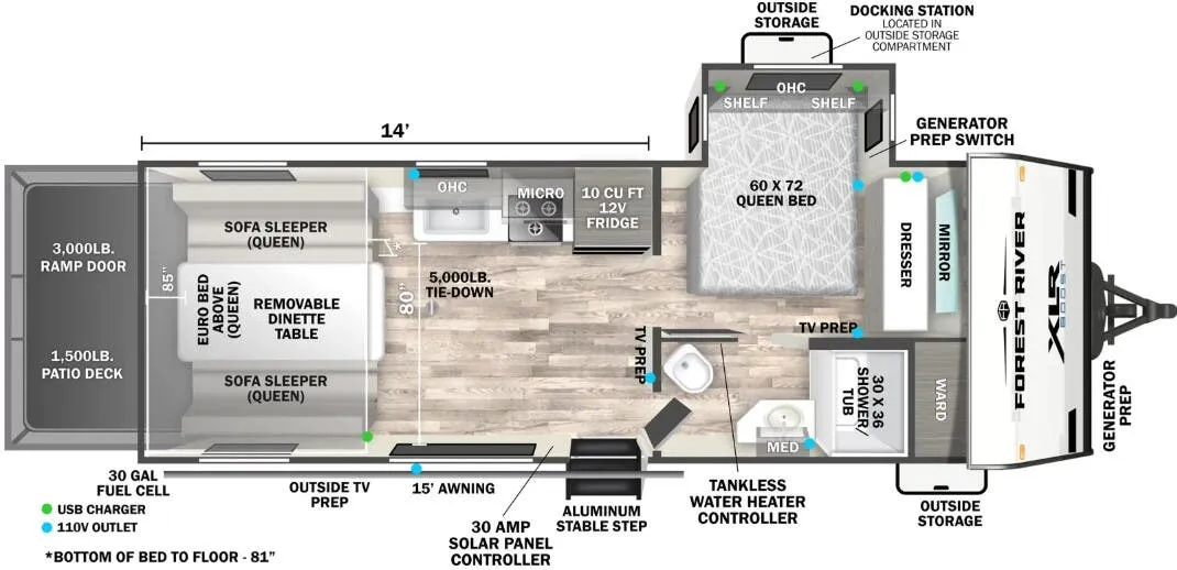 Forest River XLR Boost 2114B floor plan