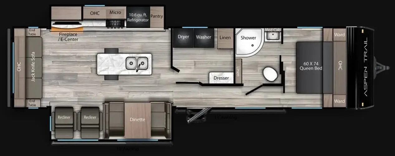 Dutchmen Aspen Trail 3410RLL floor plan