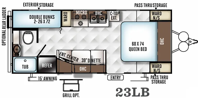 Forest River Flagstaff Micro Lite 23LB floor plan