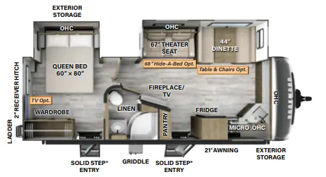 2024 Forest River Rockwood Ultra Lite 2608BS - Floor plan