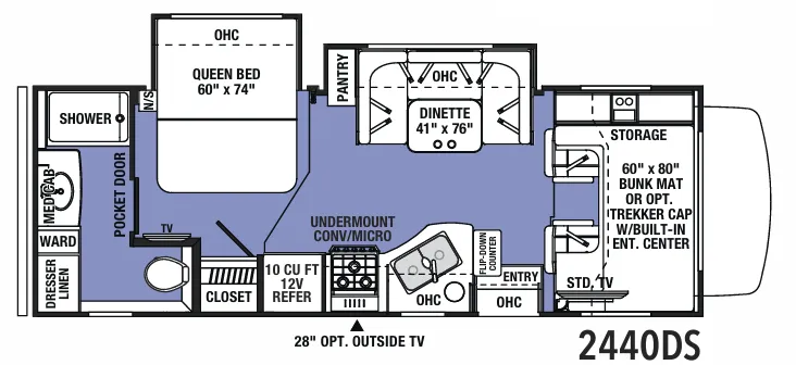 Forest River Sunseeker Classic 2440DS floor plan