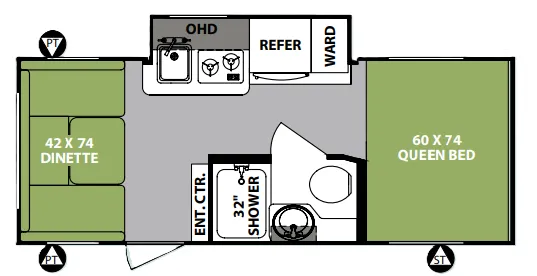 Forest River R-Pod RP-190 floor plan