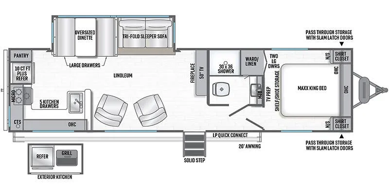 2017 Forest River Wildcat 282RKX floor plan