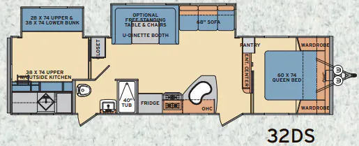 Shasta Revere 32DS floor plan