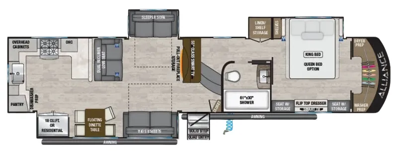 Alliance RV Paradigm 372RK floor plan