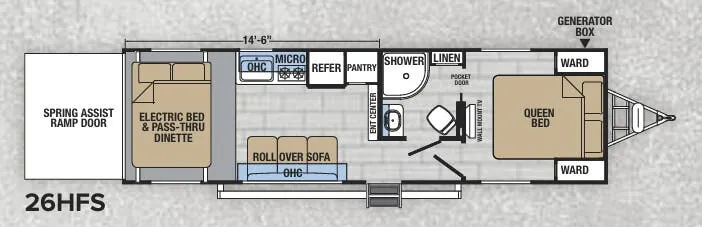 Forest River XLR Hyperlite 26HFS floor plan