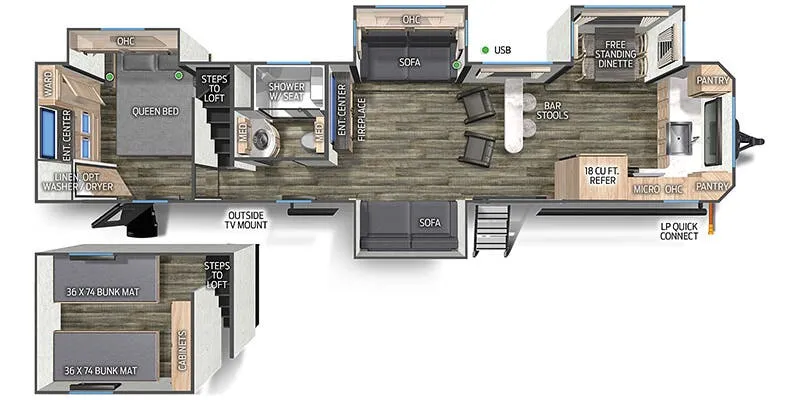 Forest River Cherokee Black Label 39SRBL floor plan