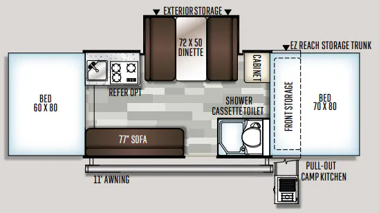 Forest River Flagstaff Classic 625D floor plan