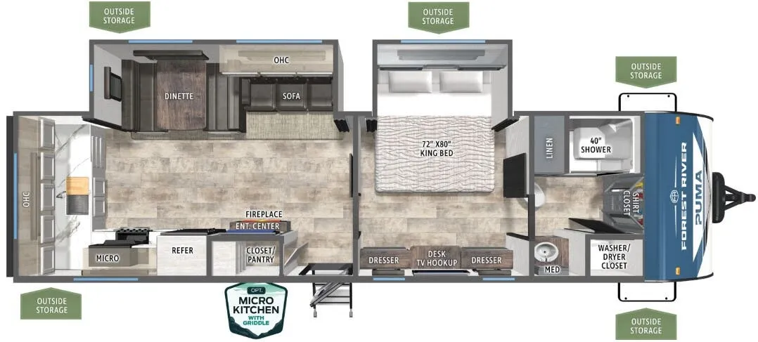 2026 Forest River Puma 310RK - Floor plan