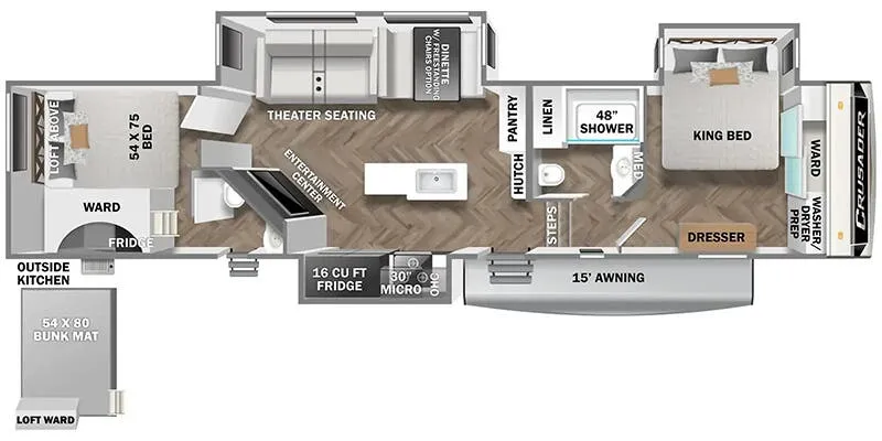 Prime Time Crusader Full-Profile 395BHL floor plan