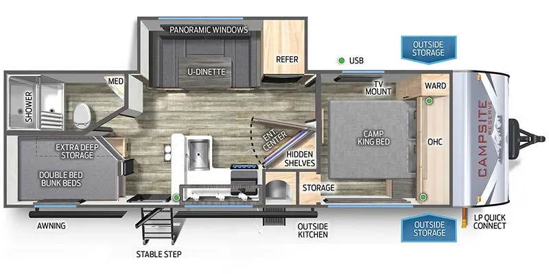 2024 Forest River Campsite Reserve 23LM - Floor plan