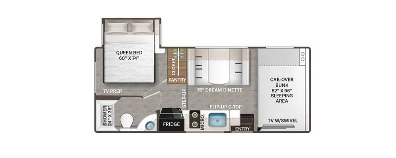 2025 Thor Motor Coach Four Winds ESpec 22Z - Floor plan