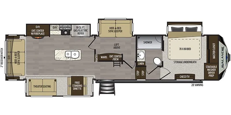 Keystone Avalanche 365MB floor plan