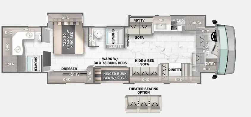 Forest River Berkshire XLT 45CA floor plan