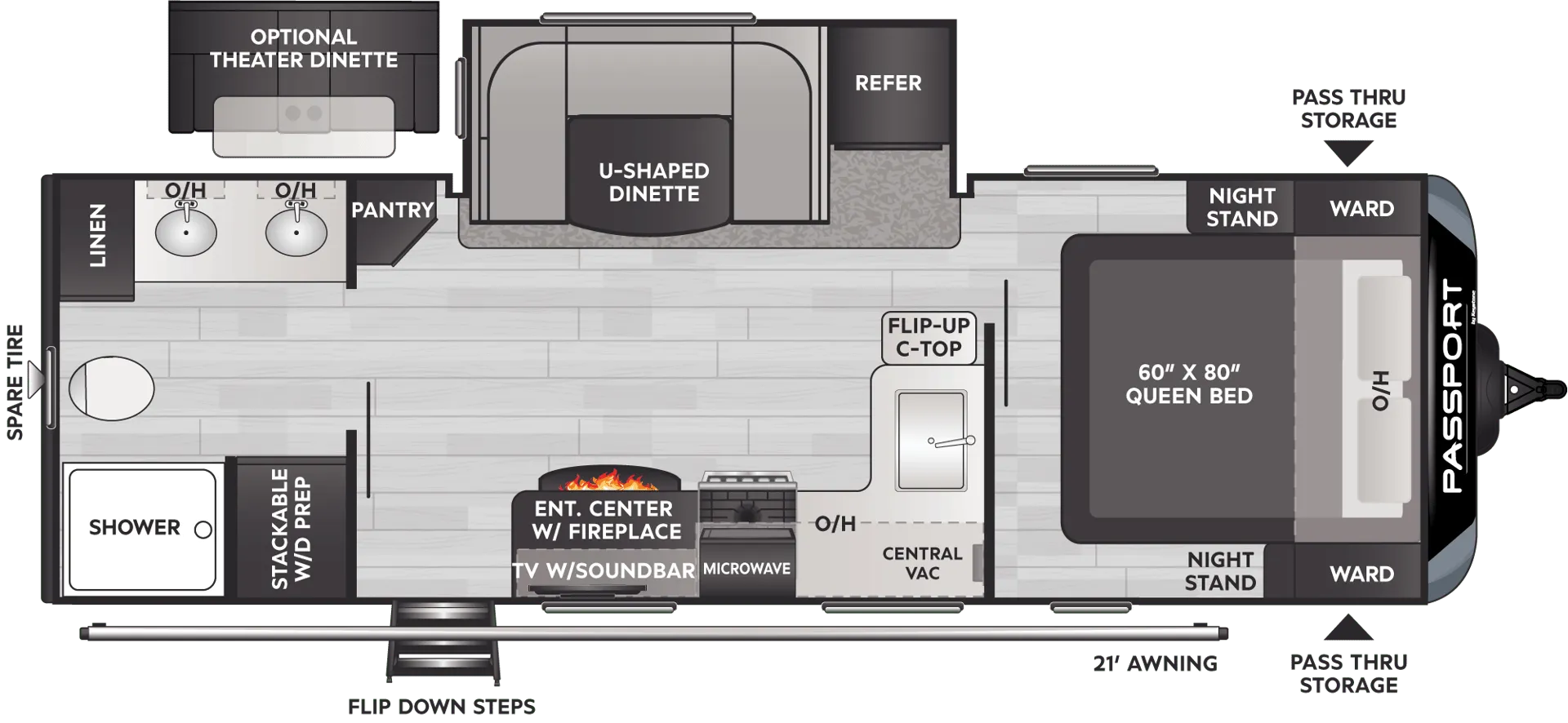 Keystone Passport Grand Touring 2400RBWE floor plan