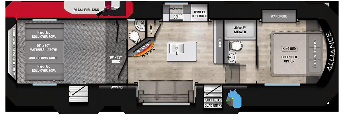 Alliance RV Valor 35A14 floor plan