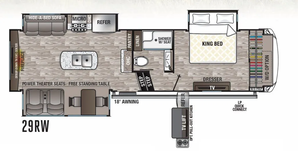 Forest River Cedar Creek Silverback 29RW floor plan