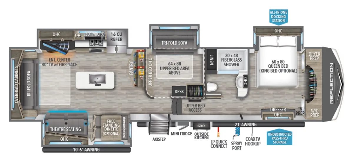 Grand Design Reflection 367BHS floor plan