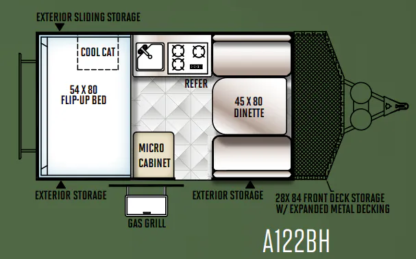 Forest River Rockwood Hard Side A122BH floor plan