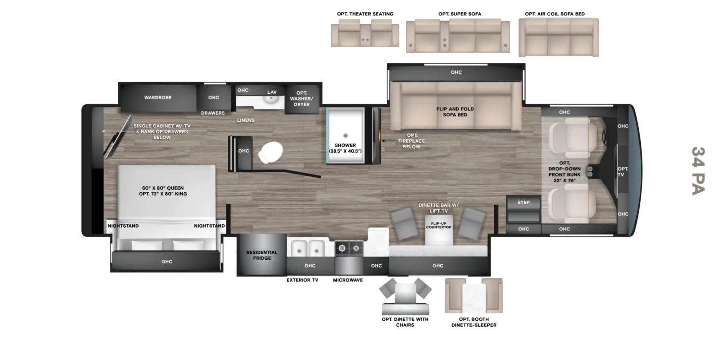 2027 Tiffin Open Road Allegro 34 PA - Floor plan