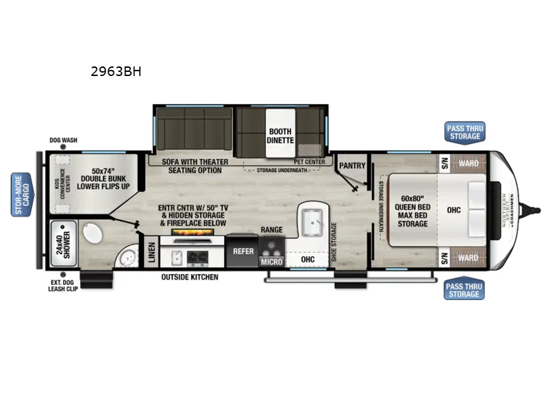 2026 Coachmen Northern Spirit Ultra Lite 2963BH - Floor plan