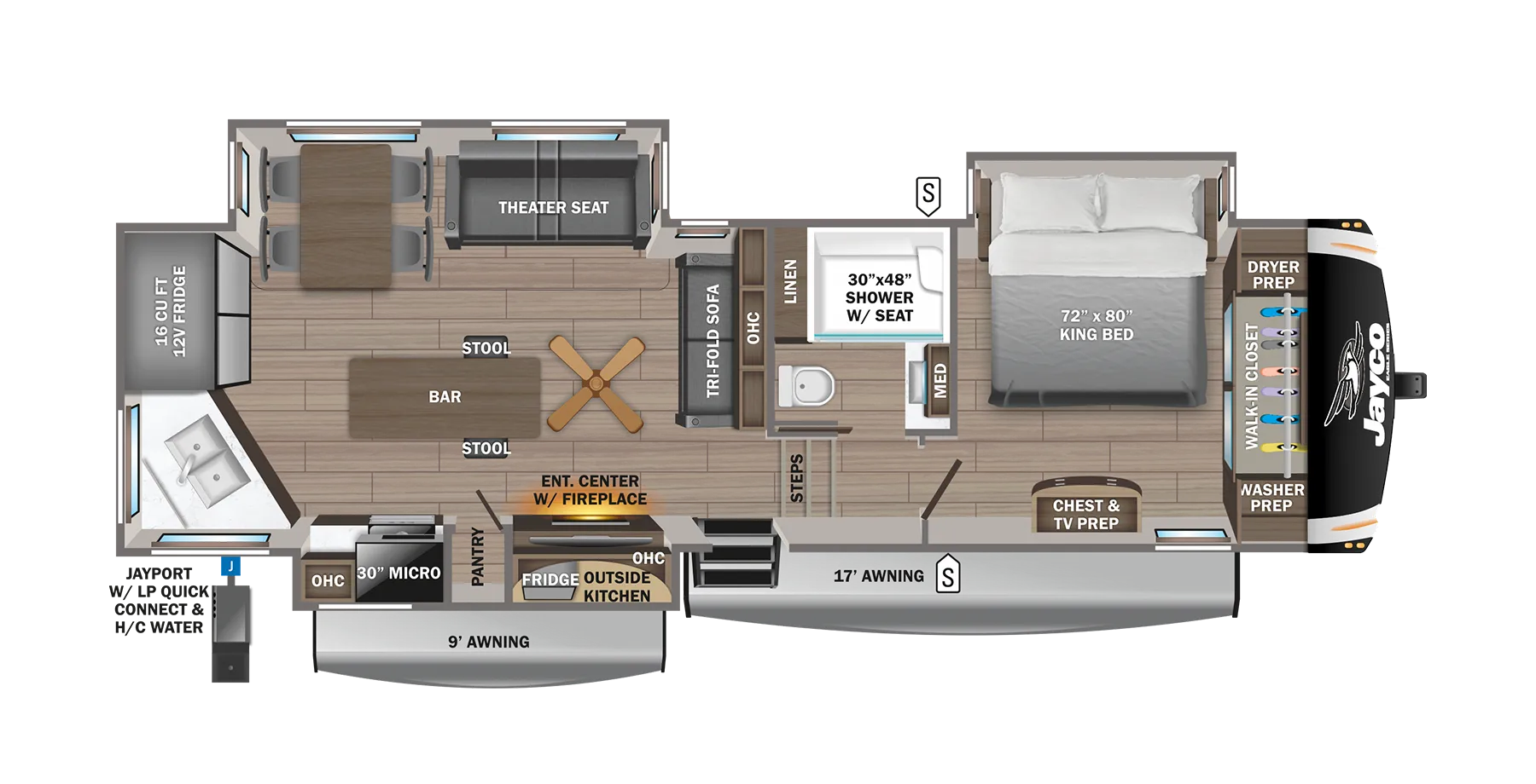 2024 Jayco Eagle 319MLOK - Floor plan