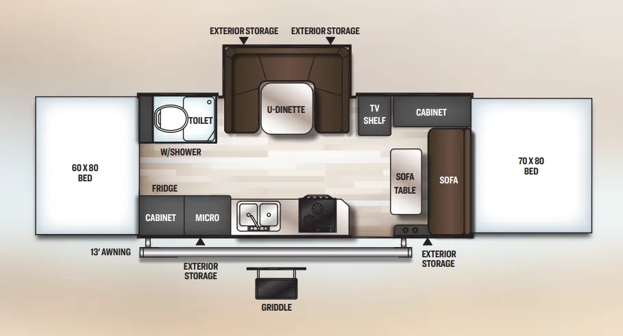 Forest River Rockwood High Wall HW296 floor plan