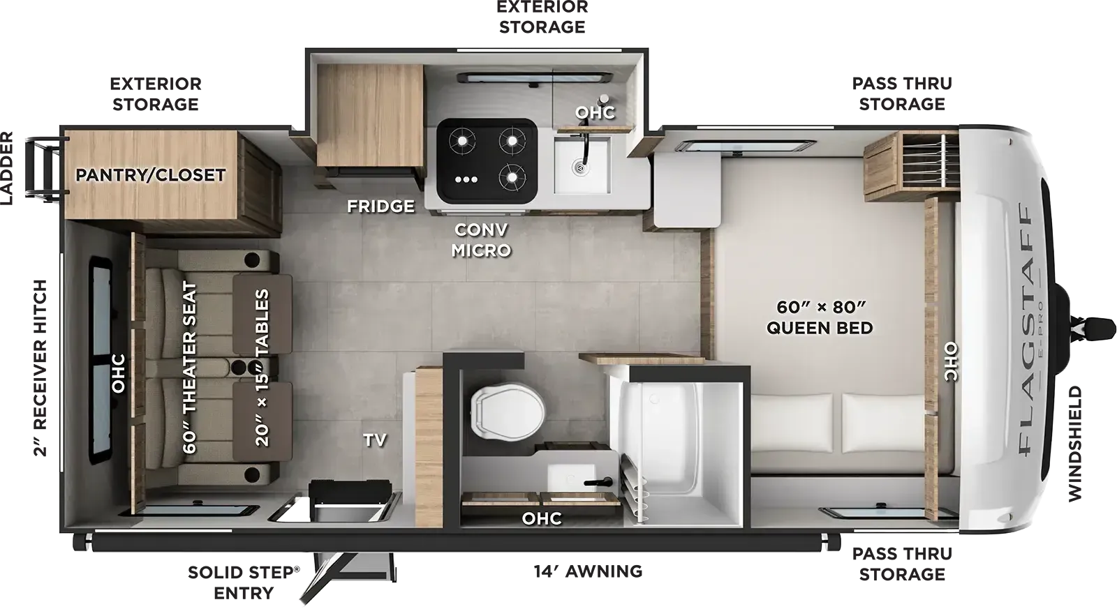 Forest River Flagstaff E-Pro E191RLS floor plan