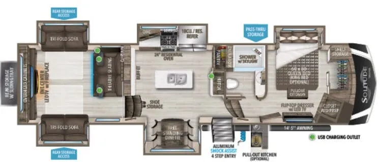 Grand Design Solitude 375RES floor plan