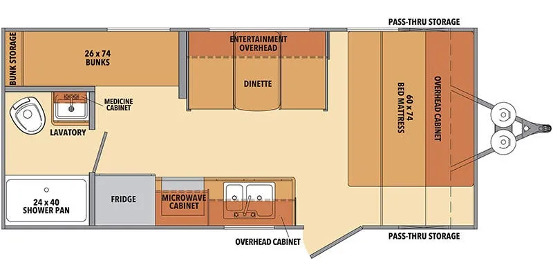 2021 Shasta Shasta 18BH - Floor plan