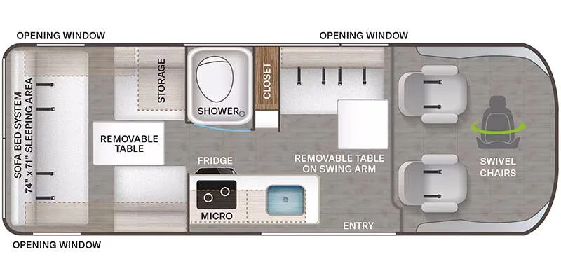 Thor Motor Coach Dazzle 2JB floor plan