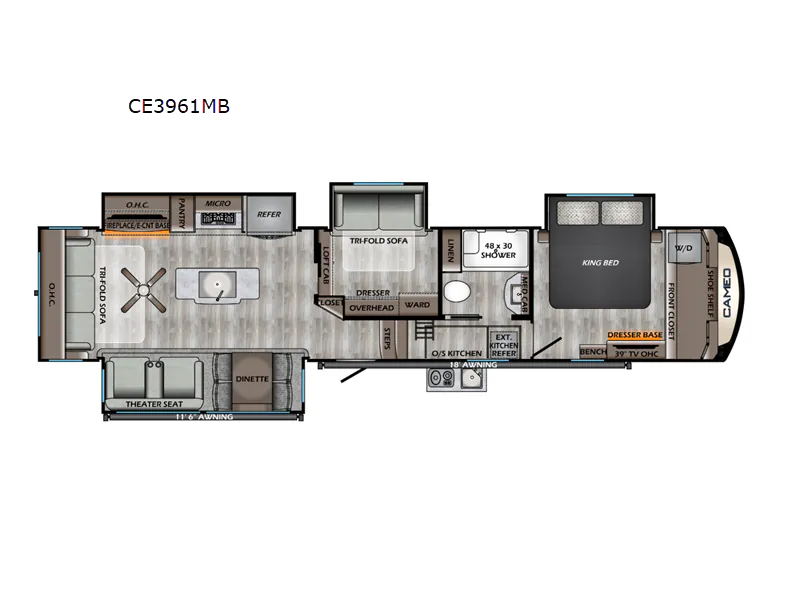 2023 CrossRoads Cameo 3961MB - Floor plan