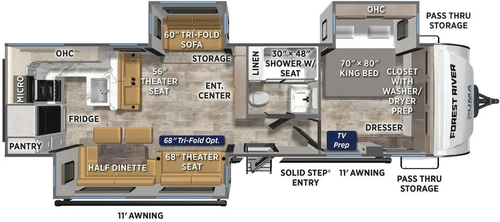 2026 Forest River Puma Tracks 3060RKTS floor plan