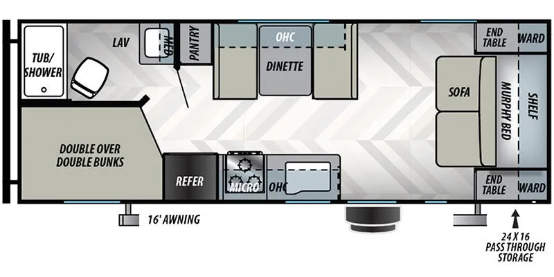 Forest River EVO Lite 2260BH floor plan