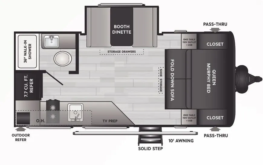 2023 Keystone Hideout 174RK - Floor plan